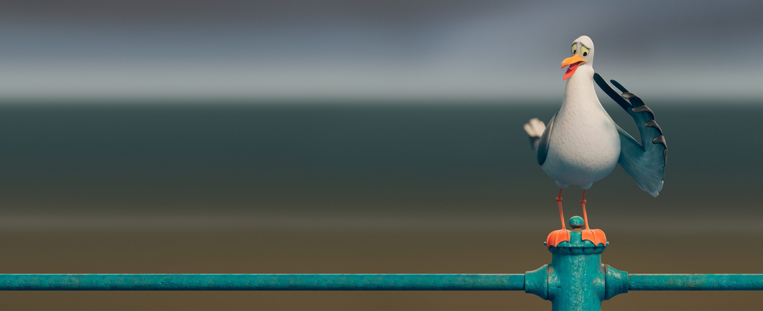 Early bird on railings